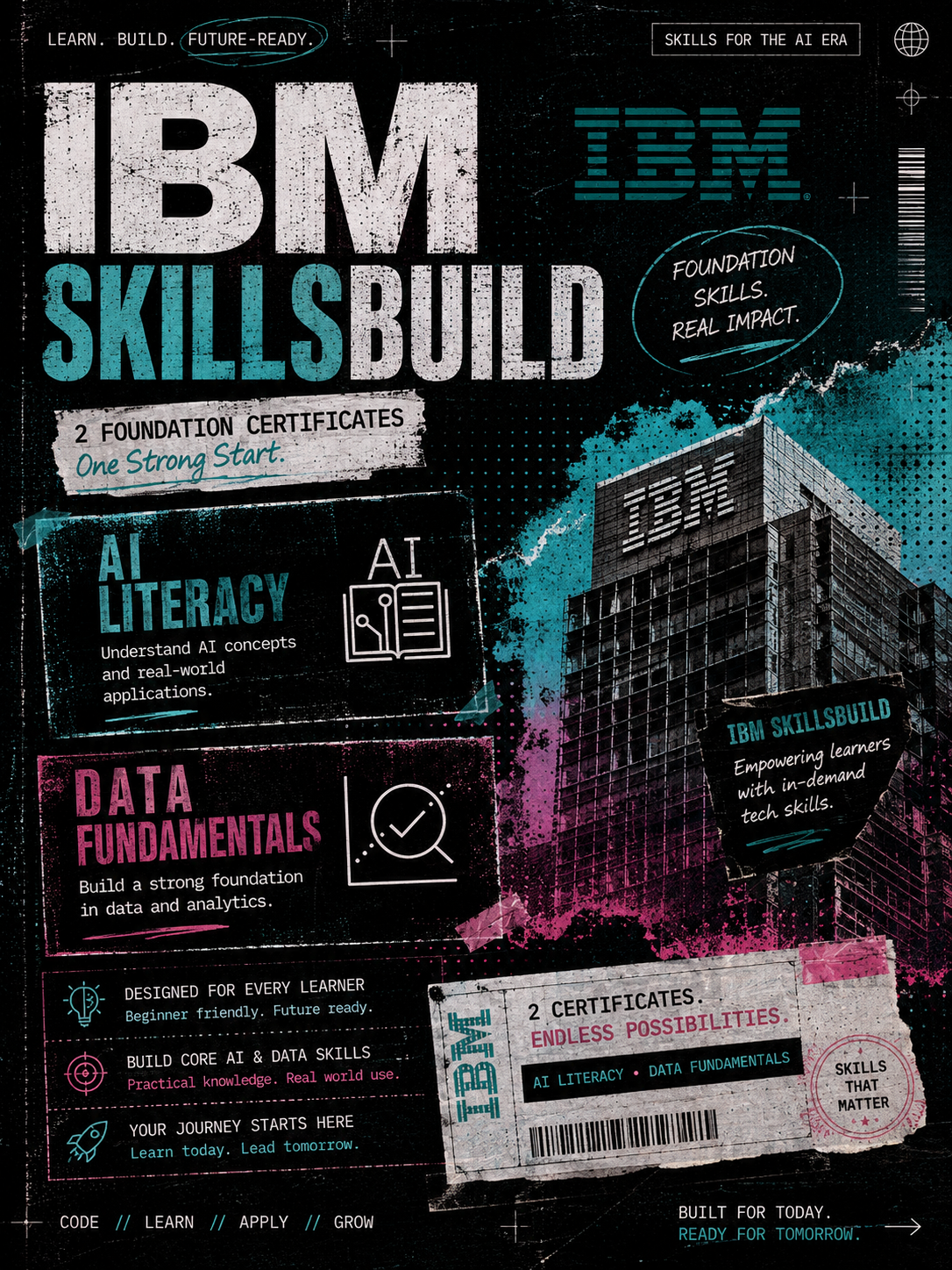 IBM SkillsBuild AI Literacy and Data Fundamentals Certificate
